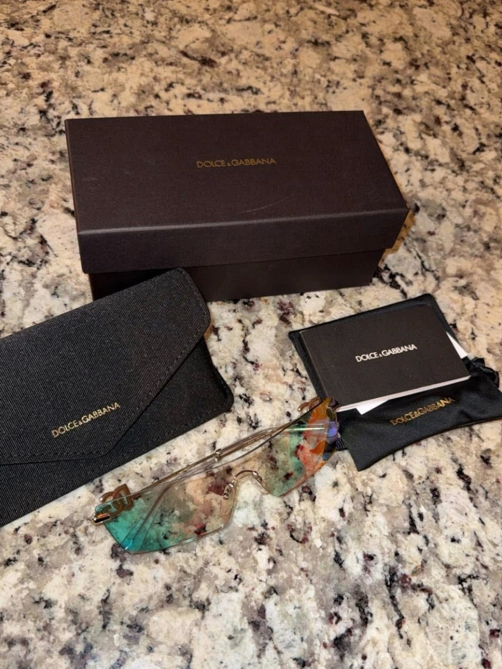 Dolce & Gabbana Multicolor Mirrored Rimless Sunglasses